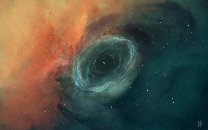 Spiral Nebula in Space — Teal