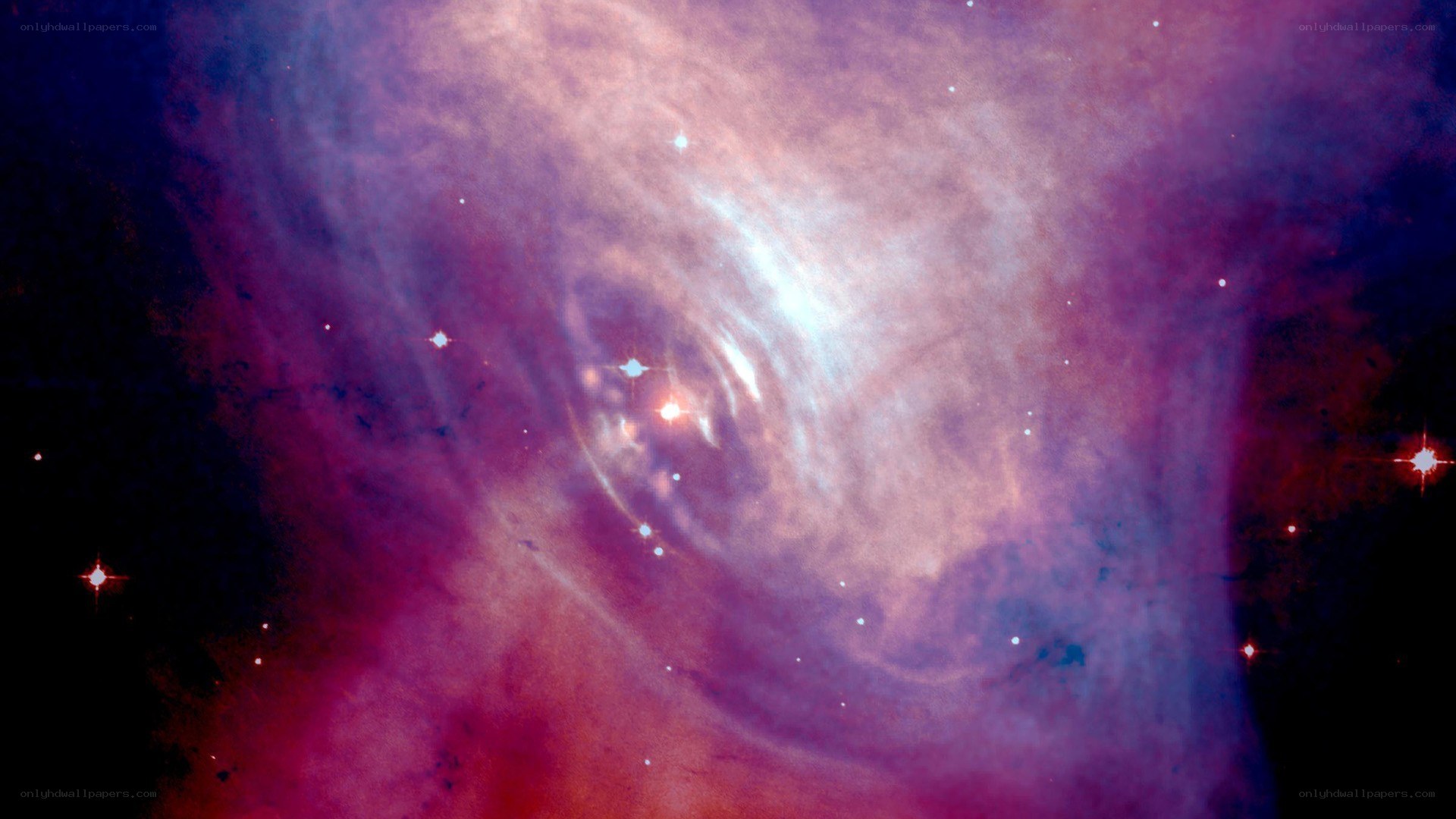 Spiral nebula with stars