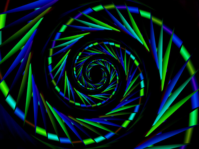Spiral of Colored Lines