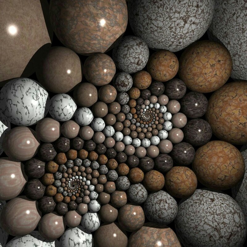 Spiral of Marble Spheres