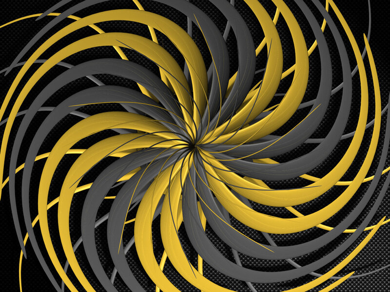 Spiral Pattern of Yellow and Gray Lines