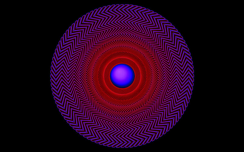 spiral pattern with central sphere