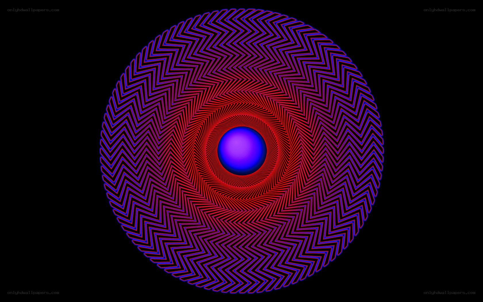 spiral pattern with central sphere