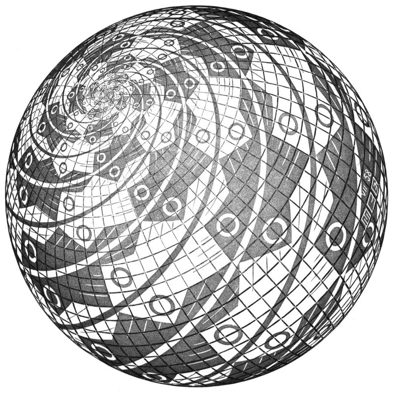 Spiral patterned sphere