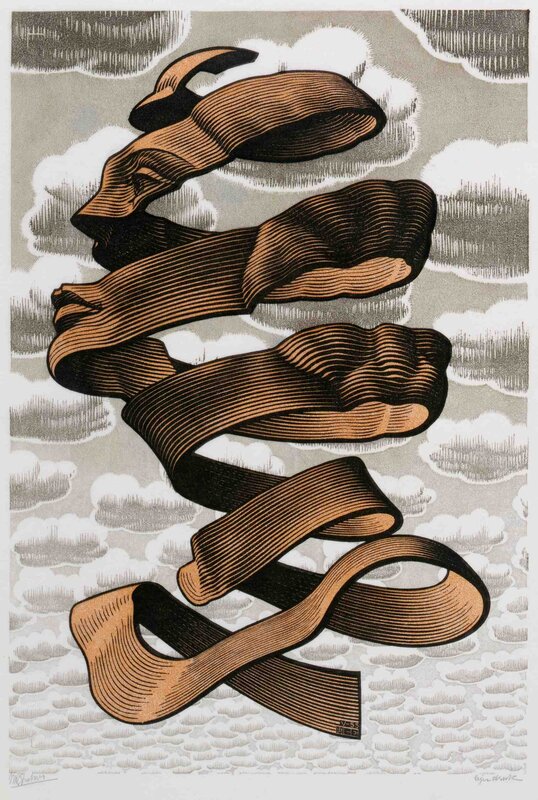 Spiral ribbon in clouds