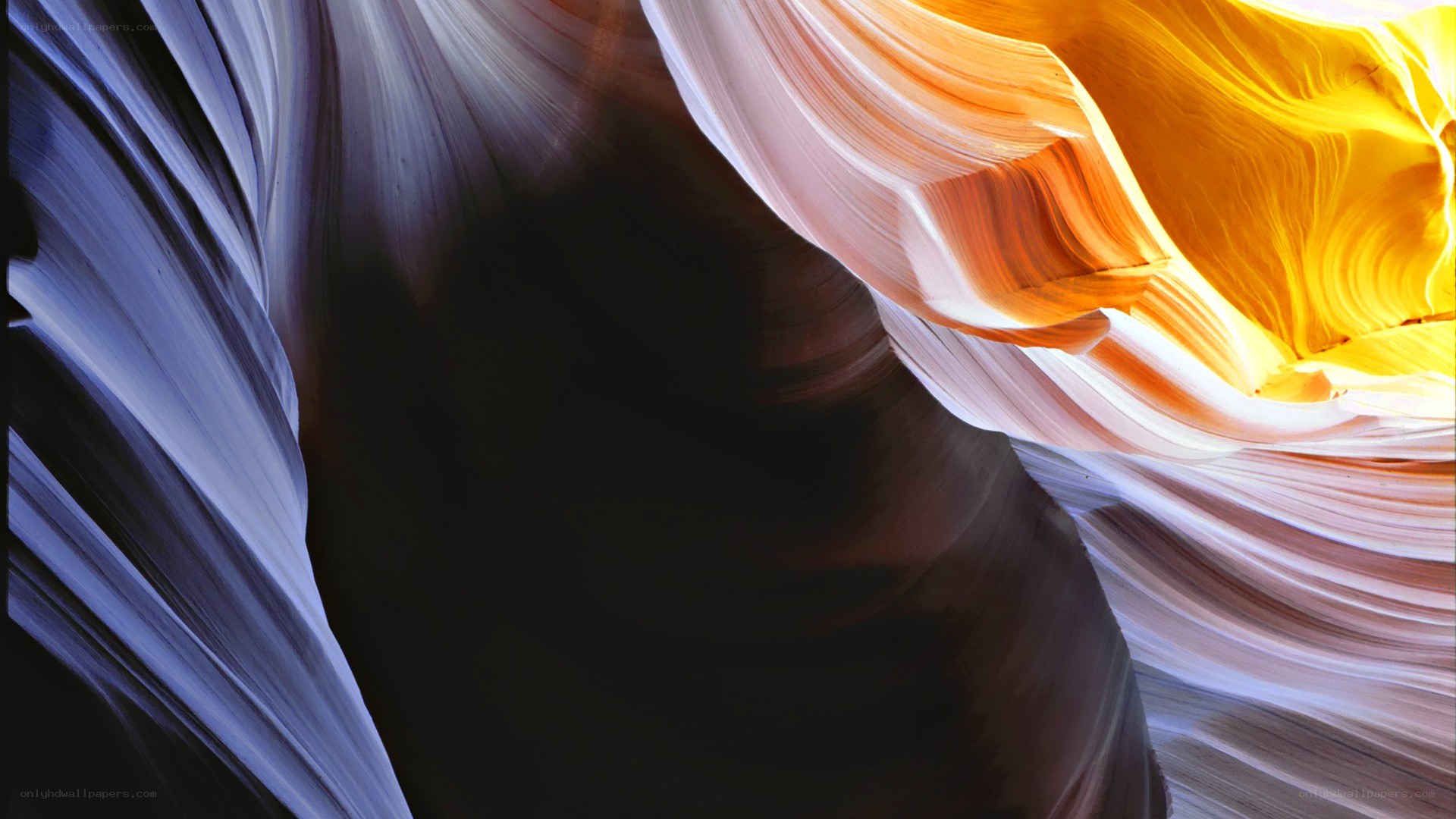 Spiral rock formations in a canyon