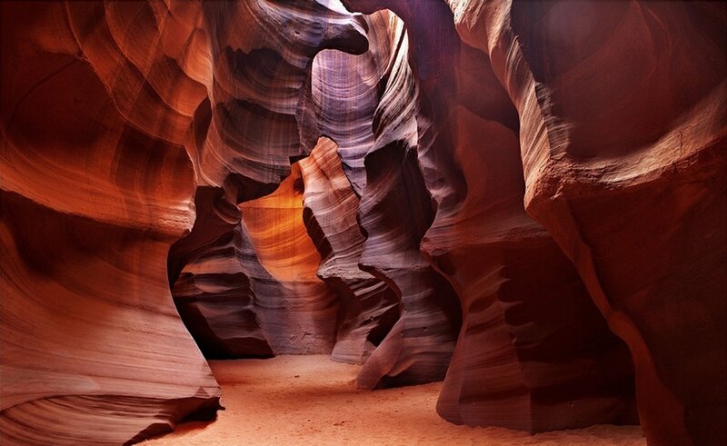 Spiral rock formations in canyon