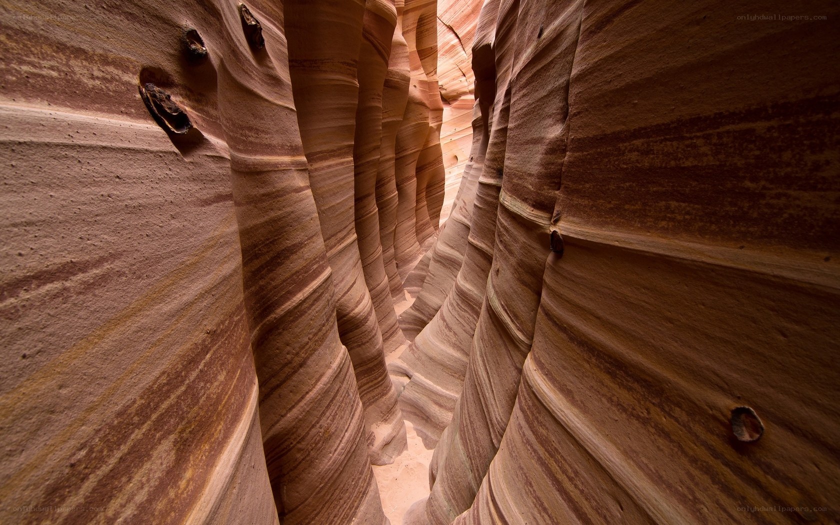 Spiral sandstone formations in canyon