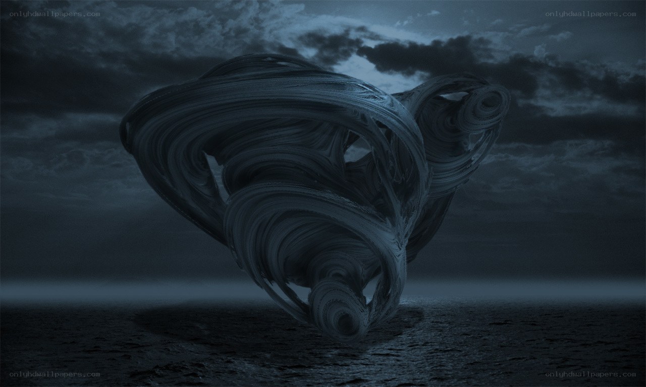 Spiral sculpture over water