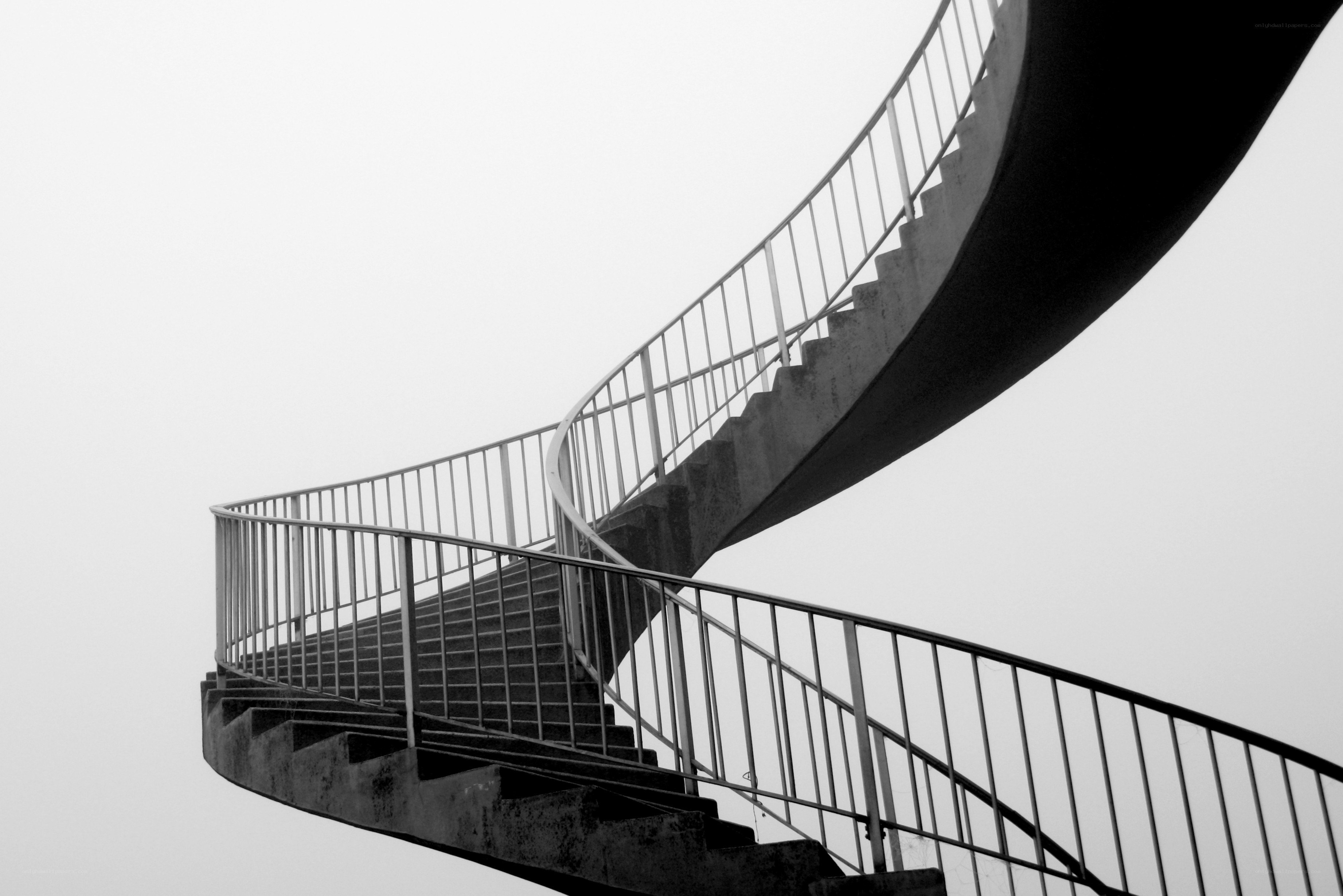 Spiral staircase against sky