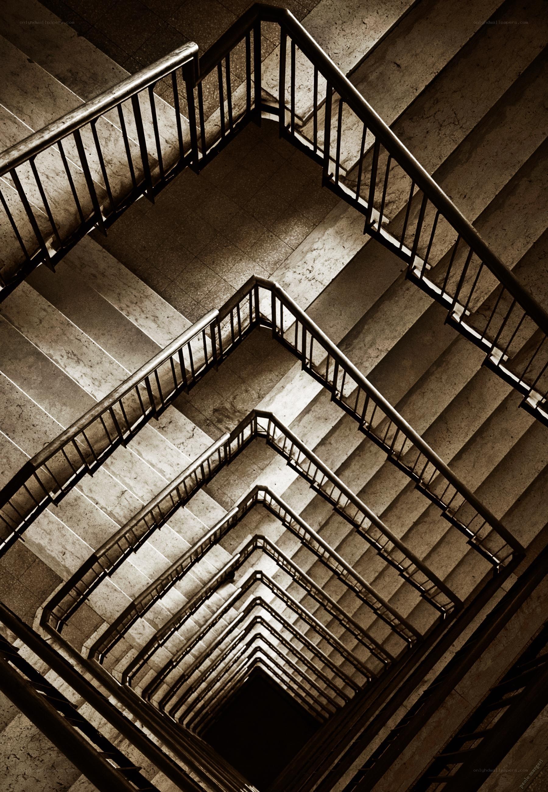 spiral staircase from above