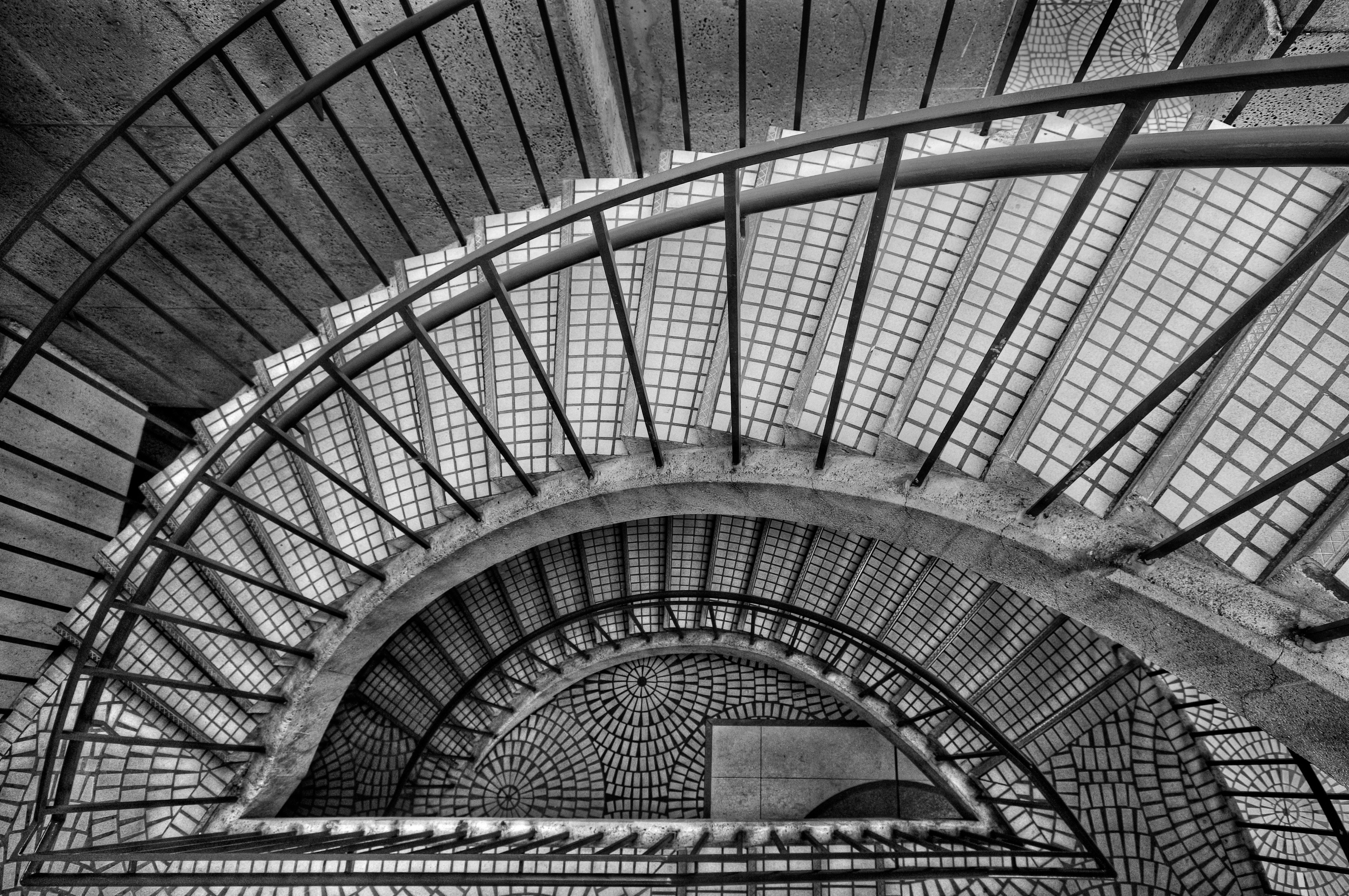 spiral staircase from above
