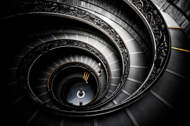 Spiral staircase from above