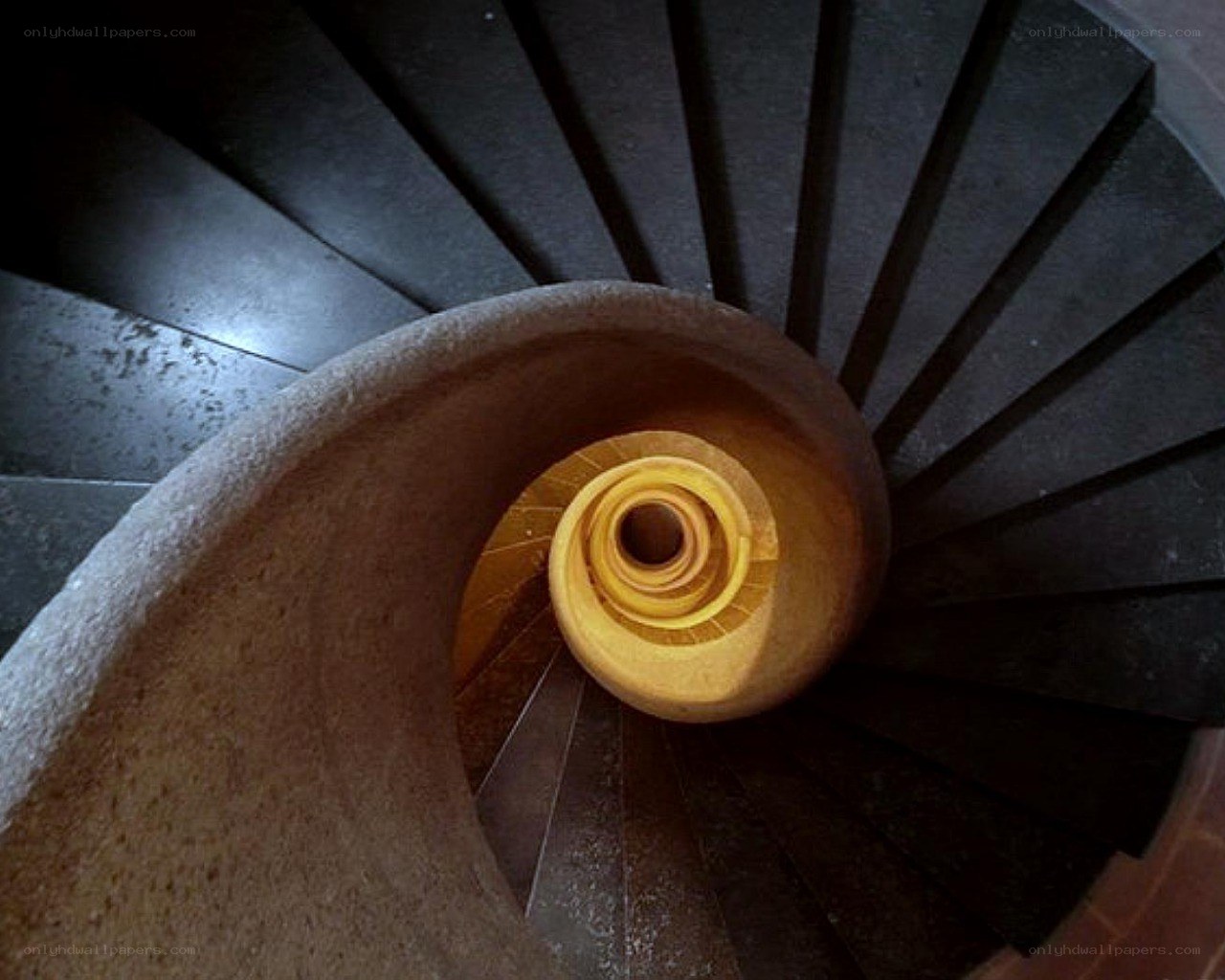 spiral staircase from above
