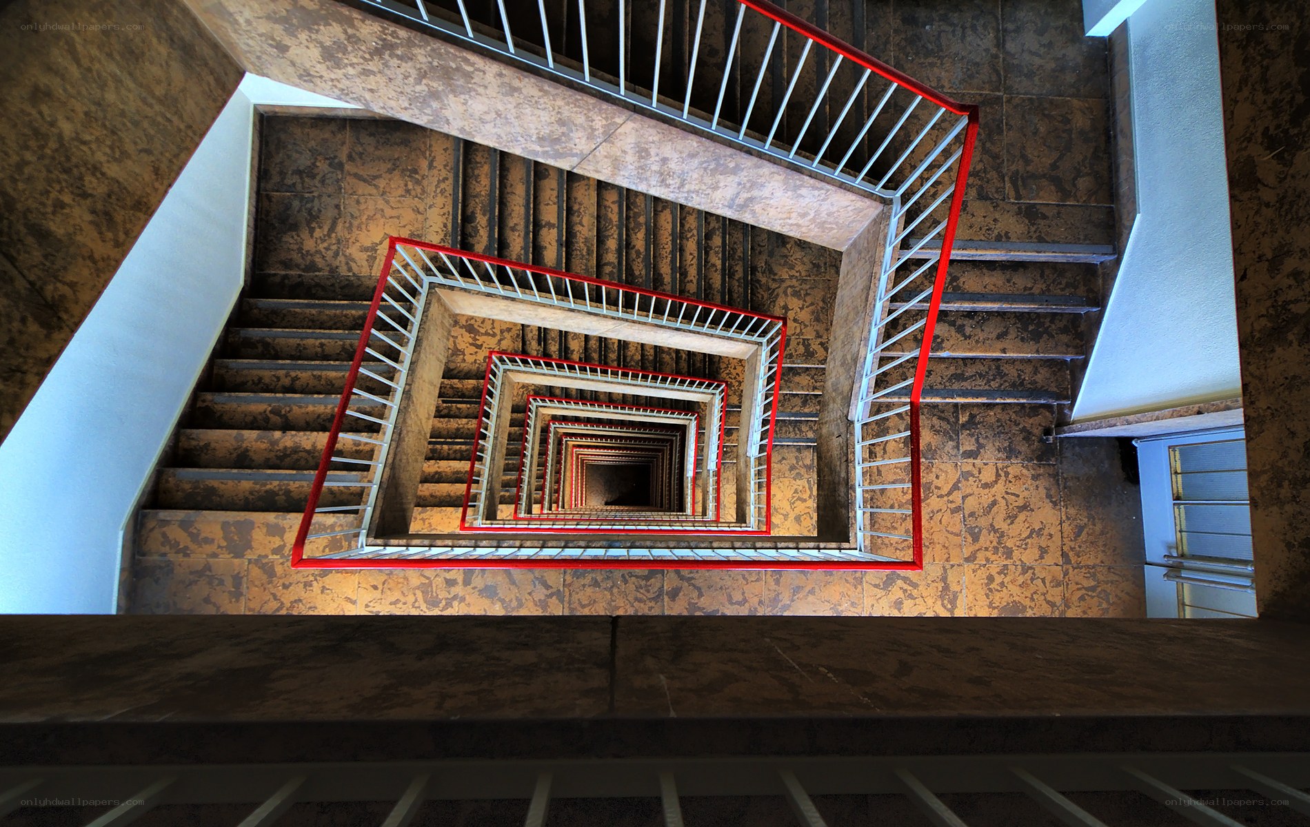 Spiral staircase from above