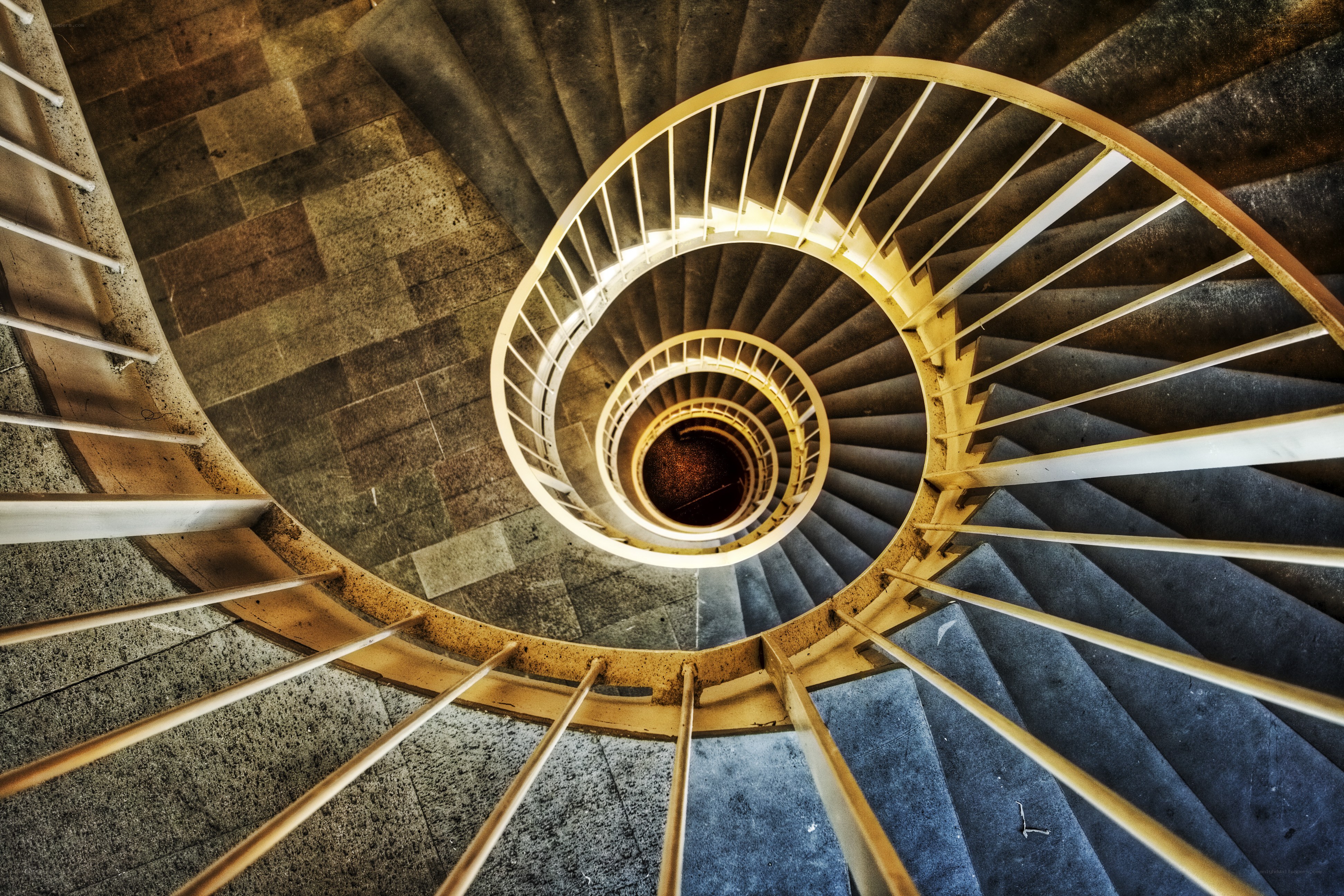 spiral staircase from above