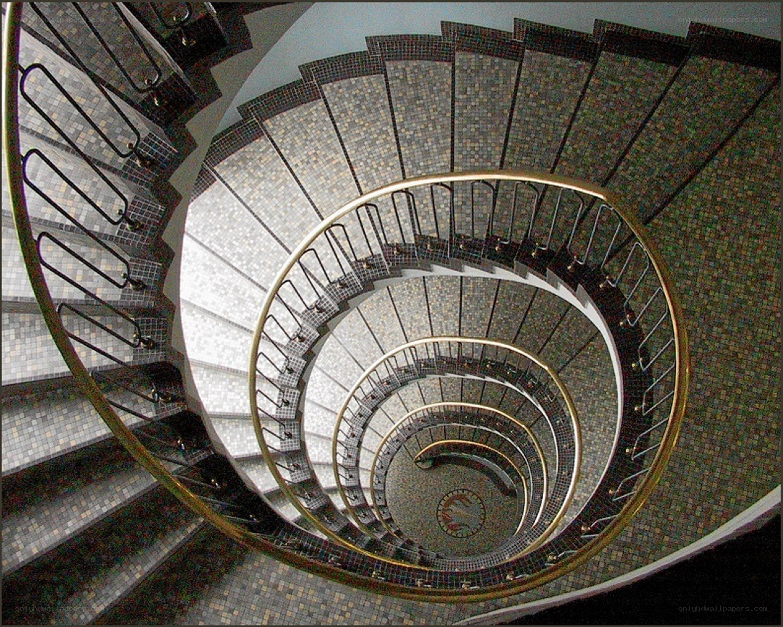 spiral staircase from above