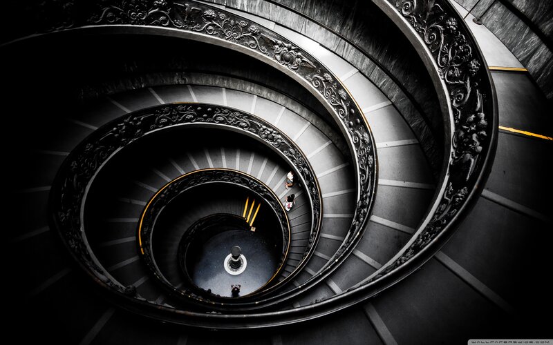 Spiral Staircase from Above — Black