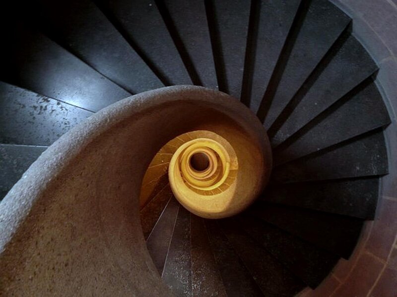 Spiral Staircase from Above — Brown