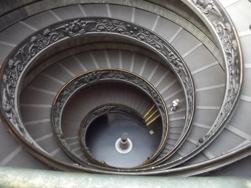 Spiral Staircase from Above — Gray