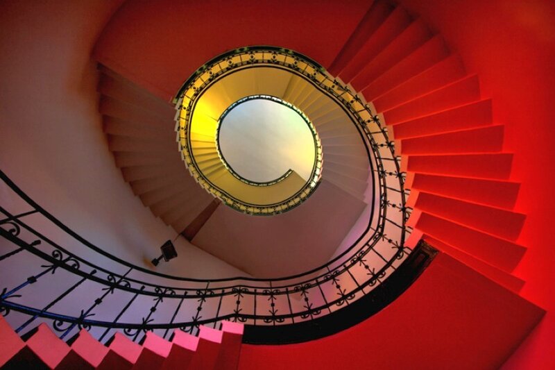 spiral staircase from below