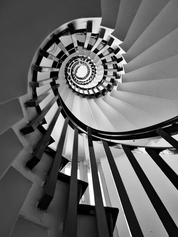spiral staircase from below