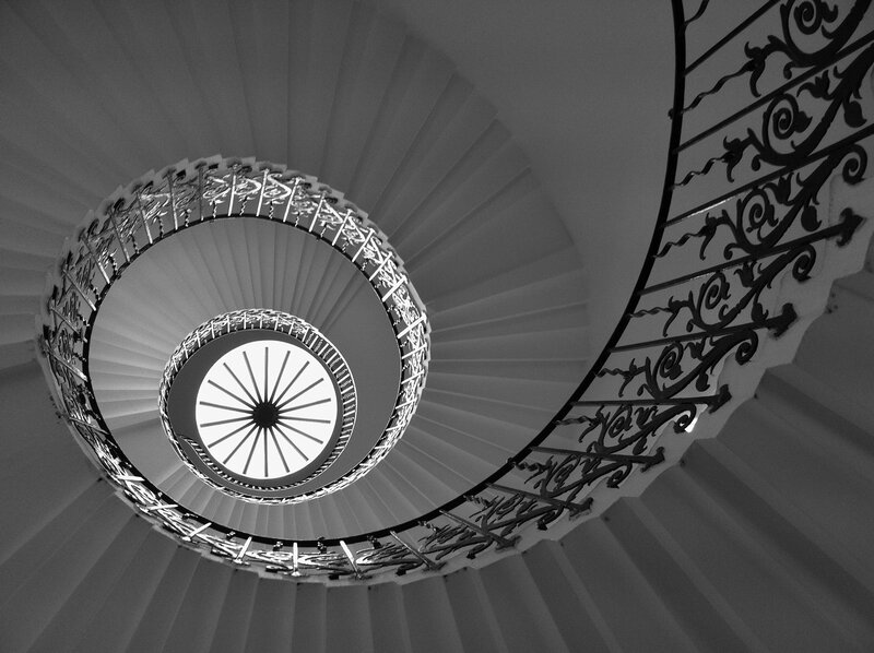 Spiral Staircase from Below — Black