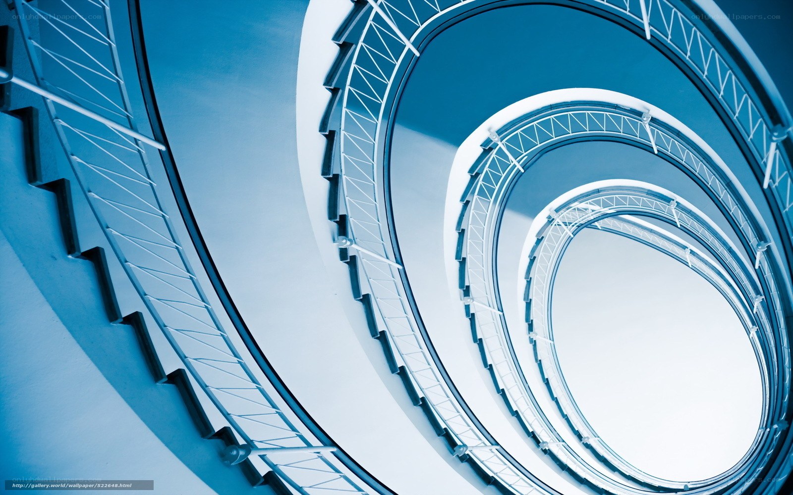 Spiral staircase from below