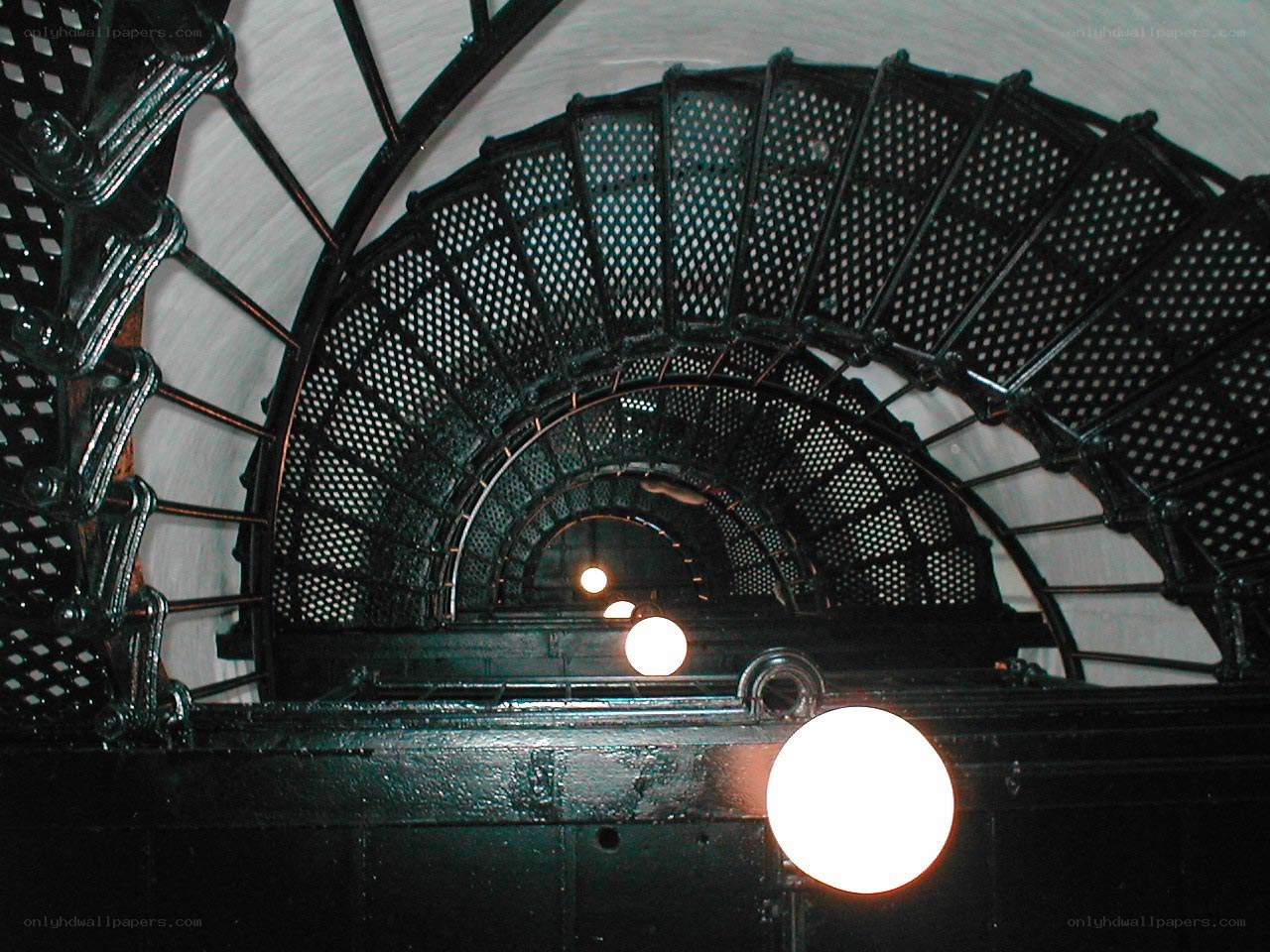 spiral staircase in a lighthouse