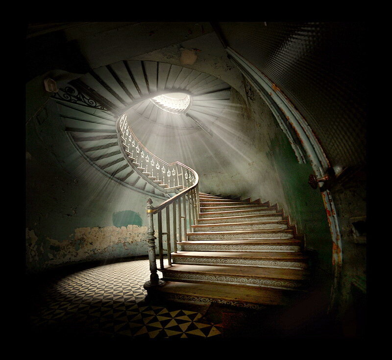 Spiral Staircase in Abandoned Building
