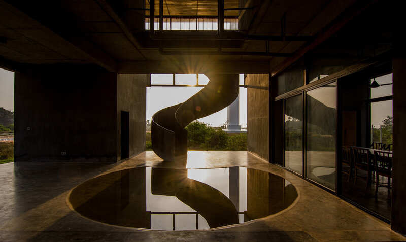 Spiral Staircase in Building