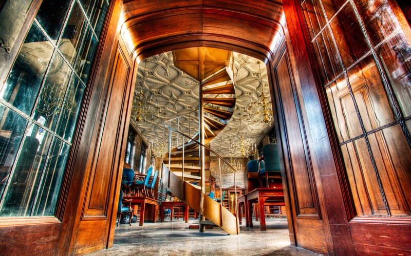Spiral Staircase in Hall