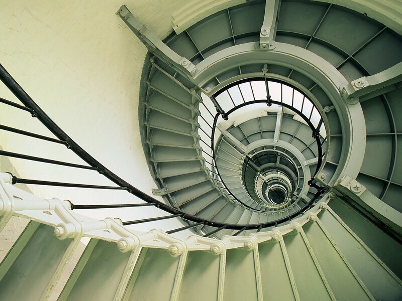 Spiral staircase in lighthouse