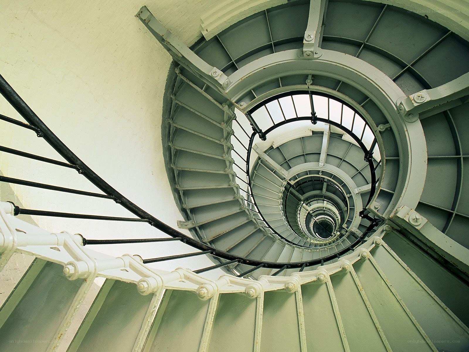 Spiral staircase in lighthouse