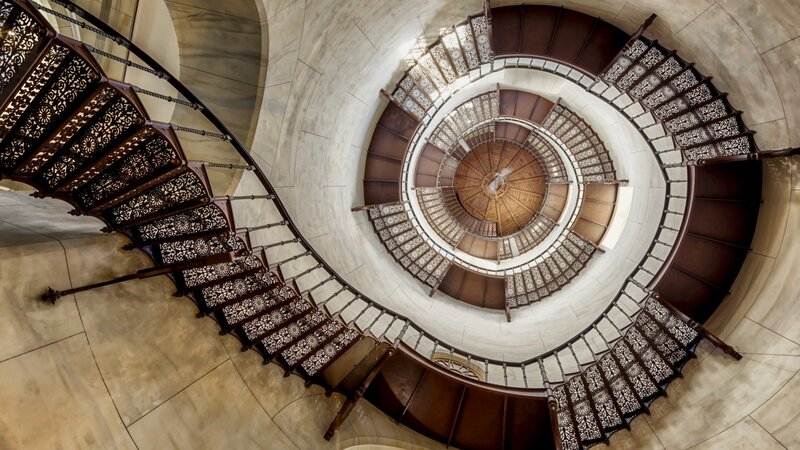 Spiral Staircase Interior — Brown, Grand