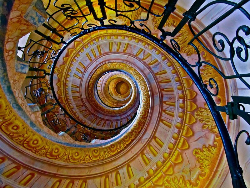 Spiral Staircase Interior — Gold