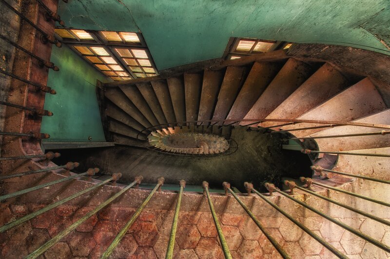 Spiral Staircase Interior — Green