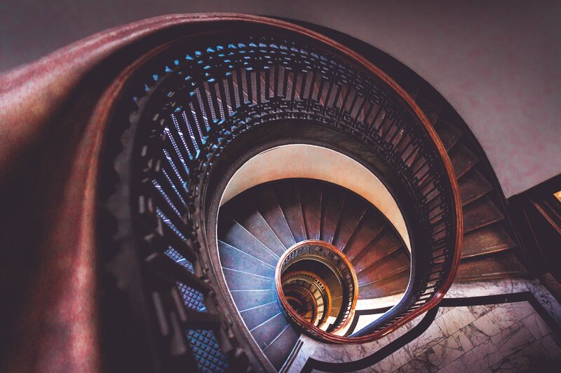 Spiral staircase interior
