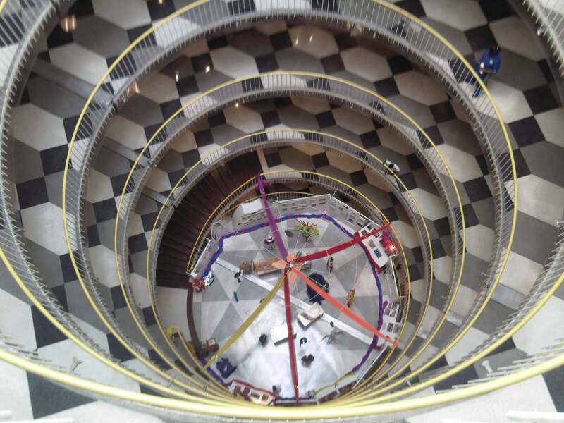 spiral staircase interior view