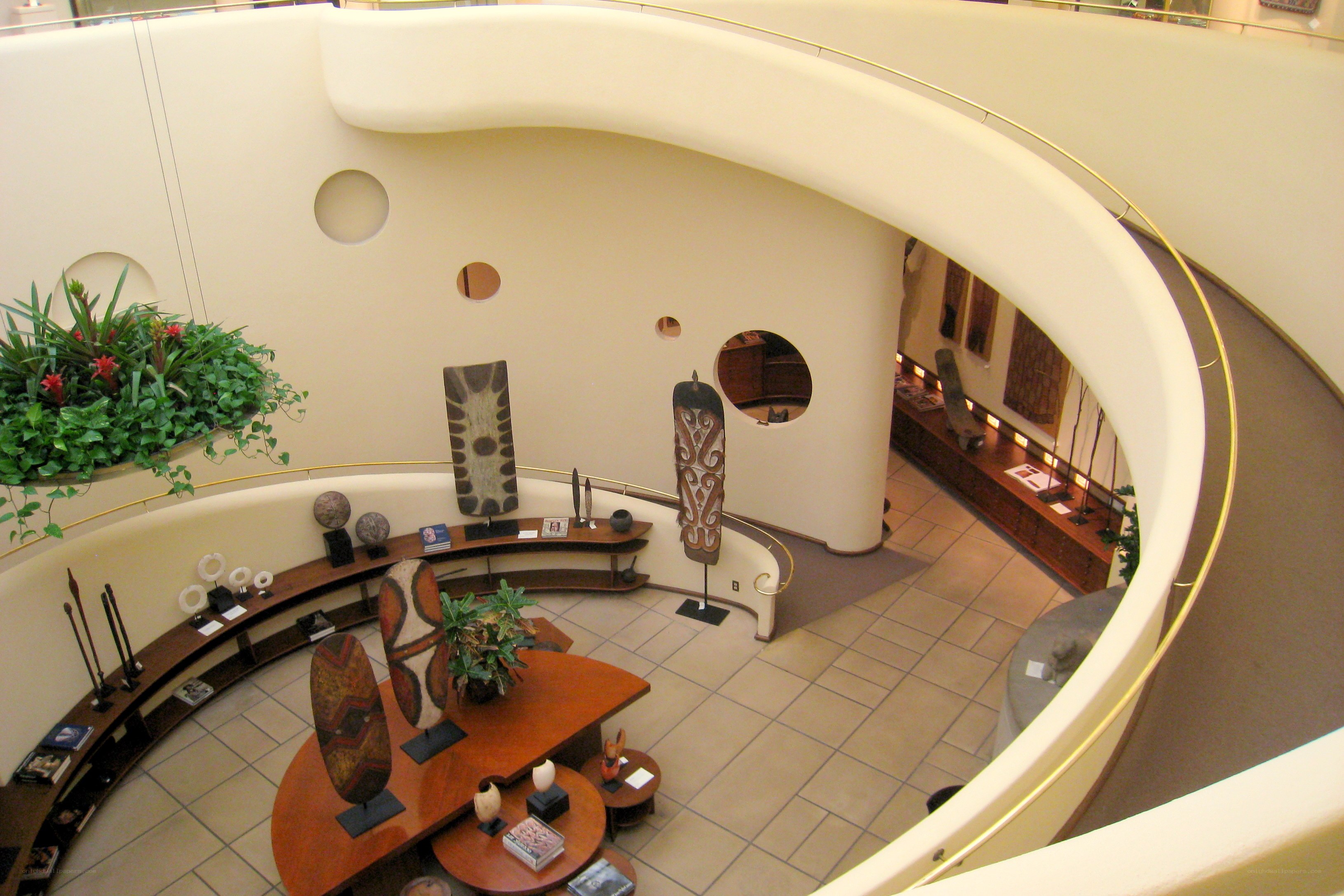 Spiral staircase interior view