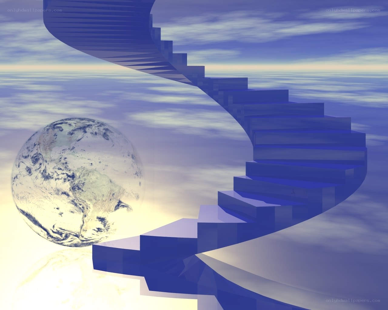 Spiral staircase to Earth