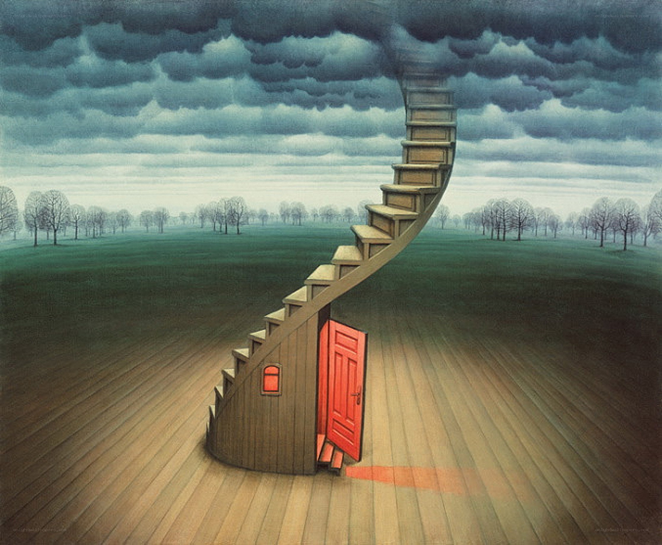 Spiral staircase to the sky