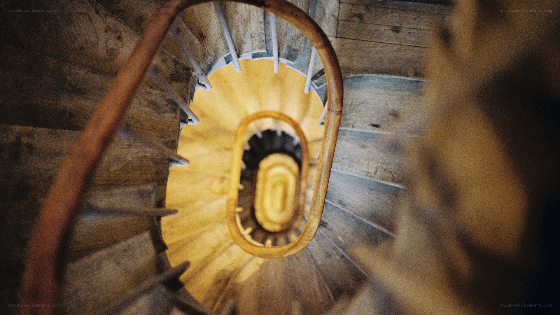 spiral staircase view from above