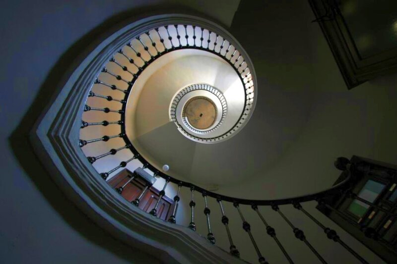spiral staircase view from below