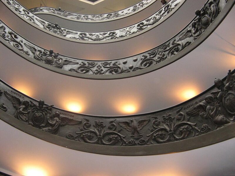 Spiral staircase with ornate railings
