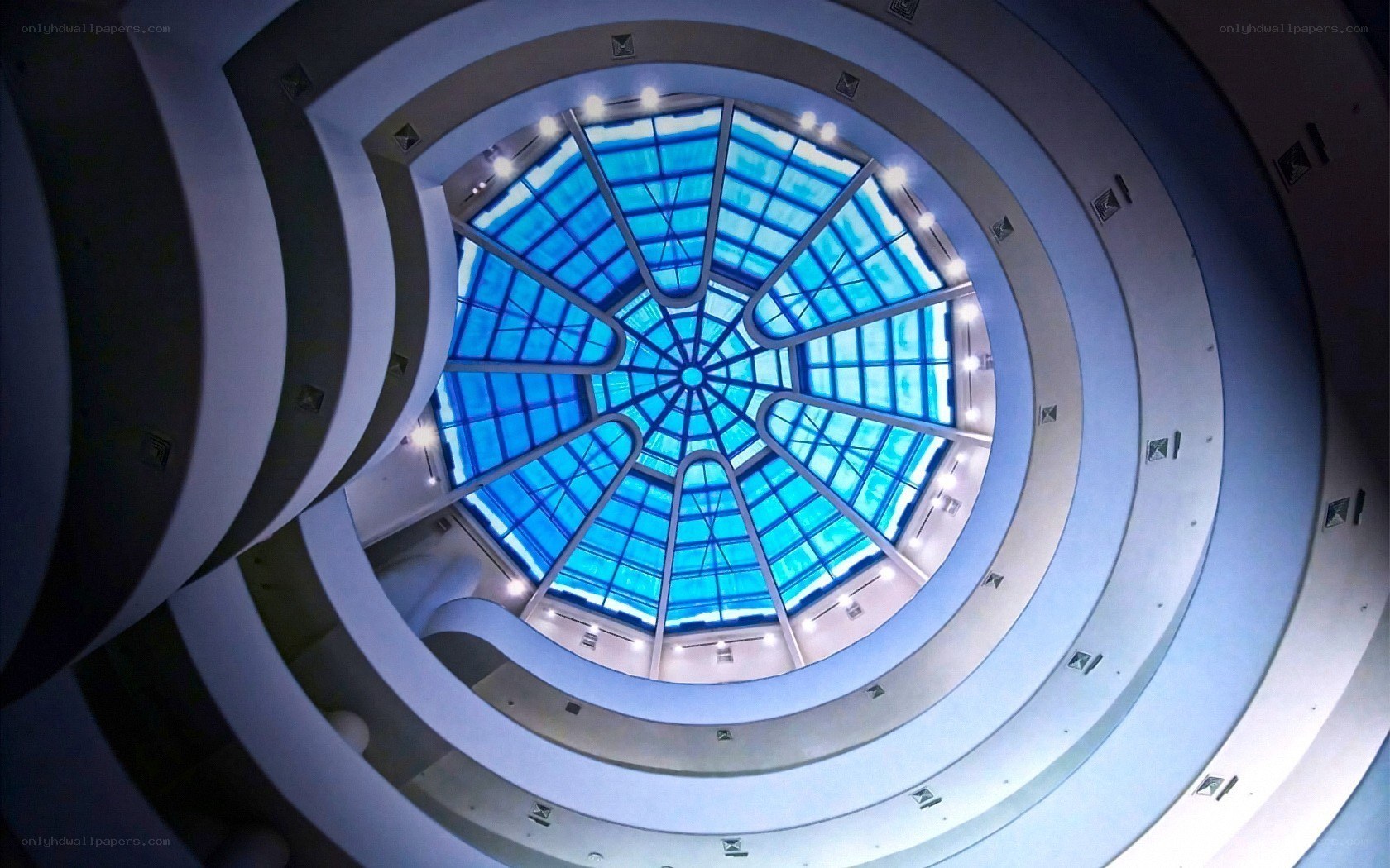 spiral staircase with skylight