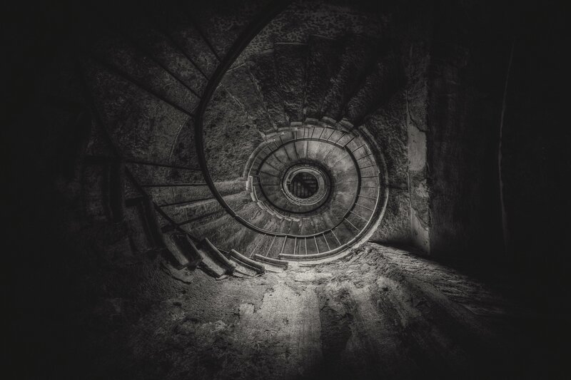 Spiral Stone Staircase — Black