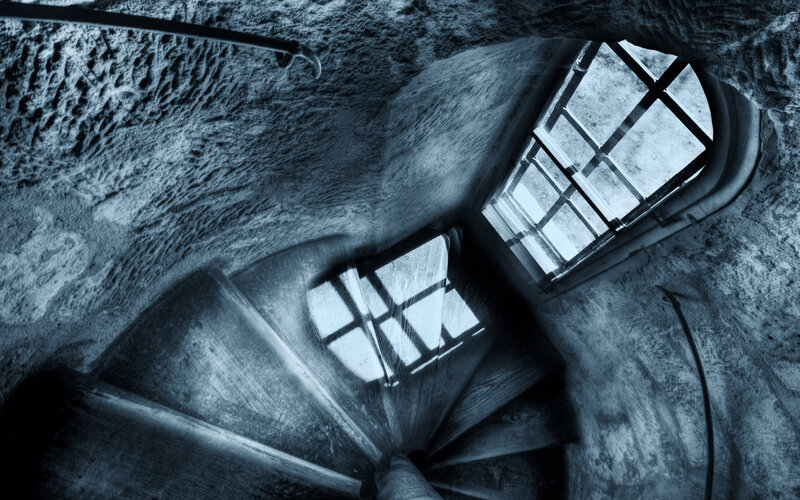 Spiral Stone Staircase — Blue