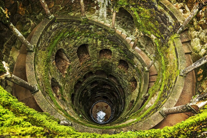 Spiral Stone Staircase — Green