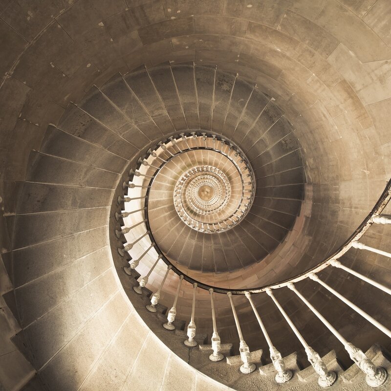 Spiral stone staircase